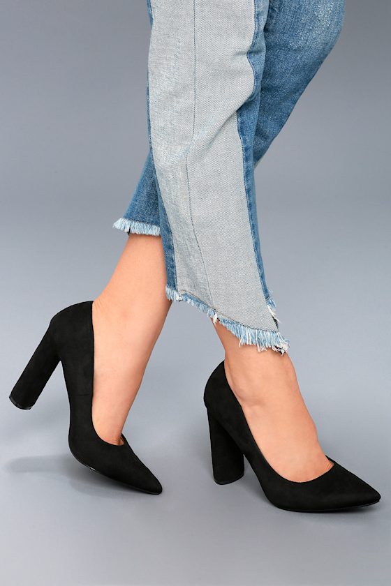 Chic Black Pumps Vegan Pumps Suede Pumps Lulus