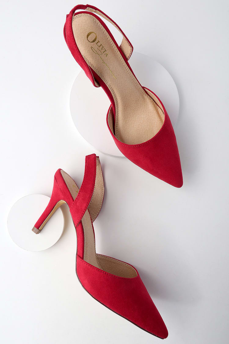 red slingback heels