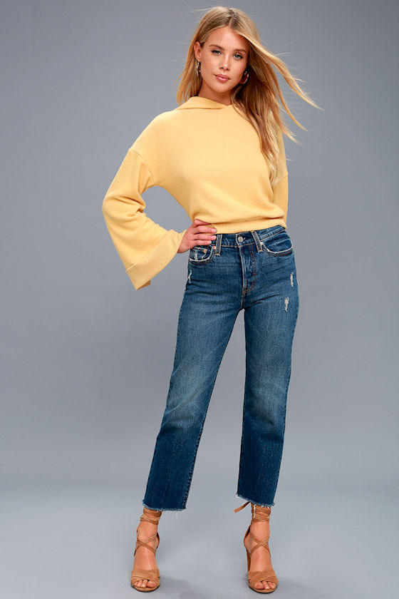 Edison Golden Yellow Cropped Hoodie 2