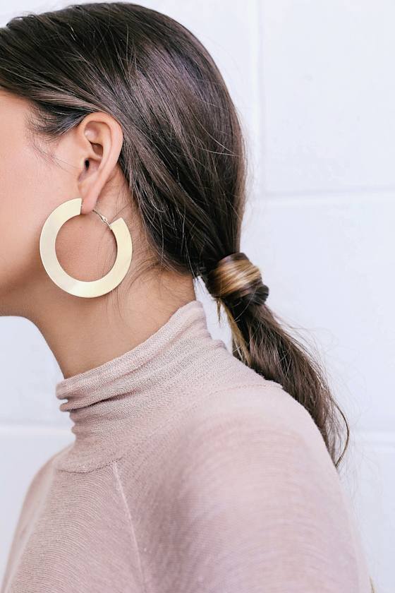 Trendy Gold Earrings Hoop Earrings Thick Hoop Earrings Lulus