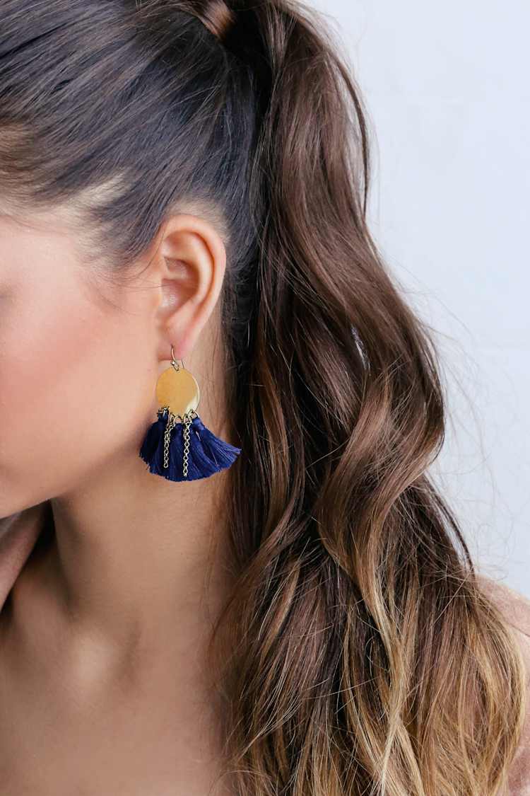 Earring Sets Blue And Gold Tassel Earrings Earrings For Women