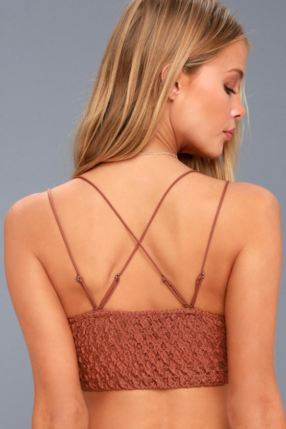 Adella Rusty Orange Lace Bralette 2