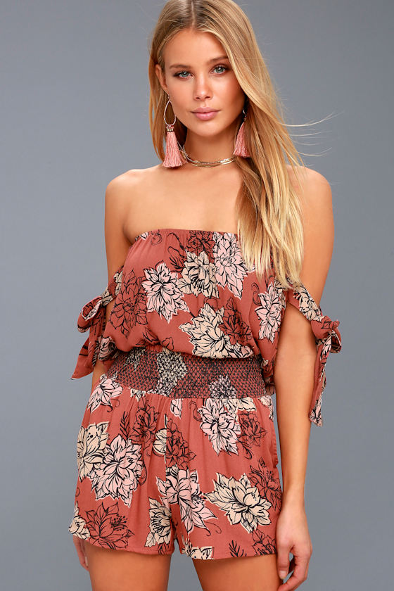Genevieve Rusty Rose Floral Print Shorts 2