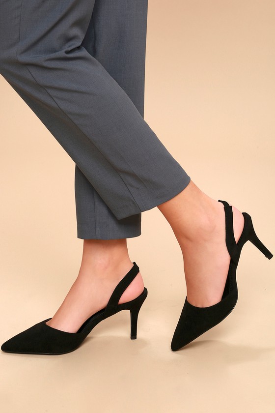 Cute Slingback Pumps - Black Pumps - Black Heels