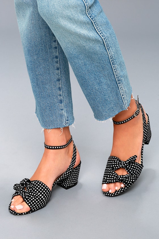 Polka dot hotsell block heels