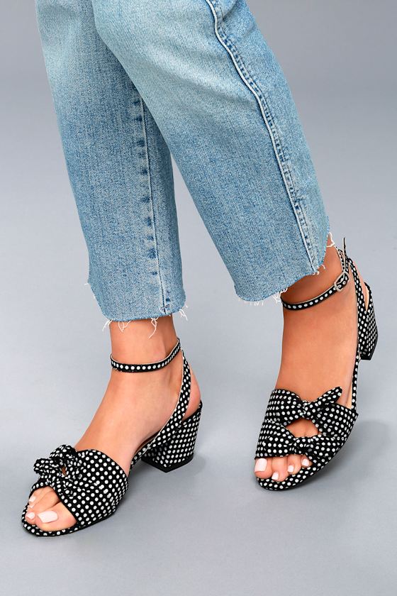 Dorthea Black Polka Dot High Heel Sandals 5