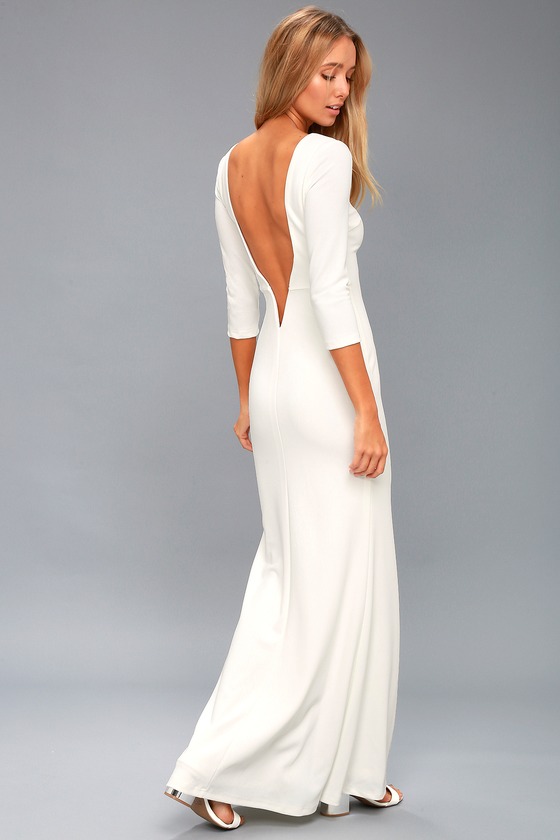 white maxi dress fitted