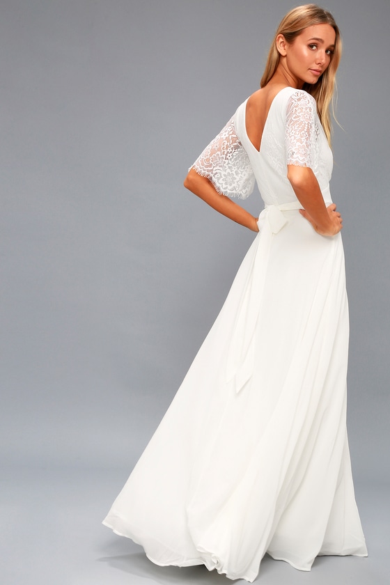 romantic white maxi dress
