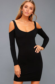 Dimitri Black Cold-Shoulder Bodycon Dress 2