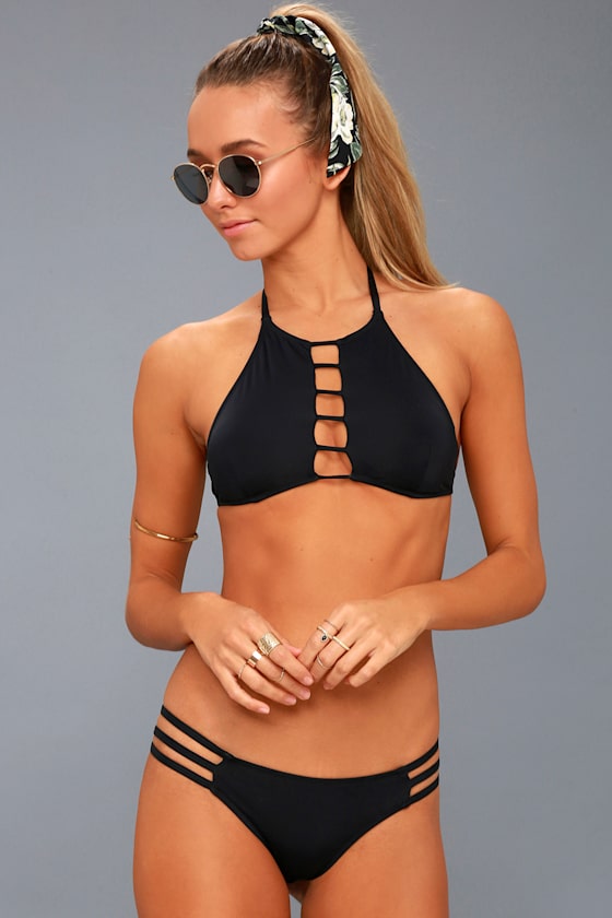 Sexy Black Bikini LaceUp Bikini TwoPiece Bikini Lulus