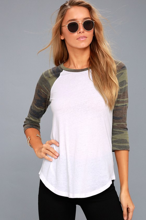 green baseball tee women's