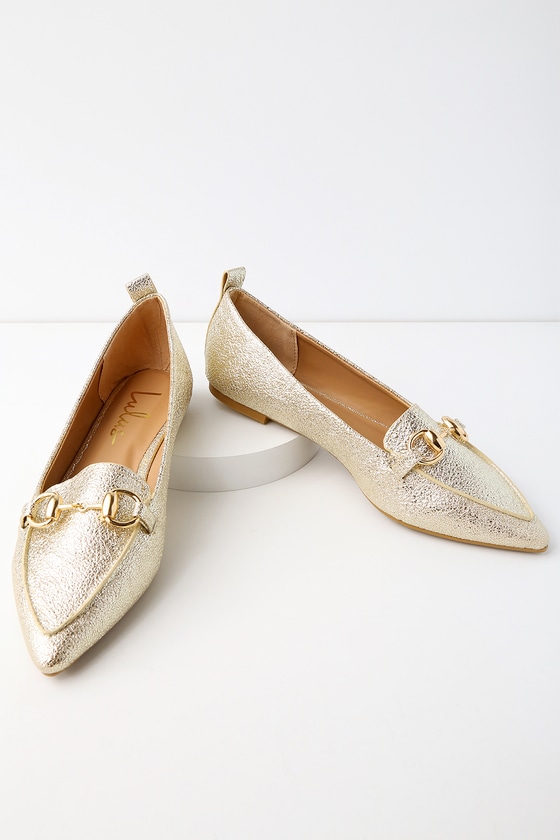 Classic Gold Loafers - Vegan Leather Loafers - Lulus