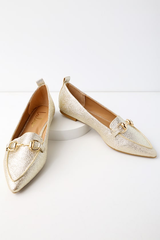 Classic Gold Loafers - Vegan Leather Loafers - Lulus