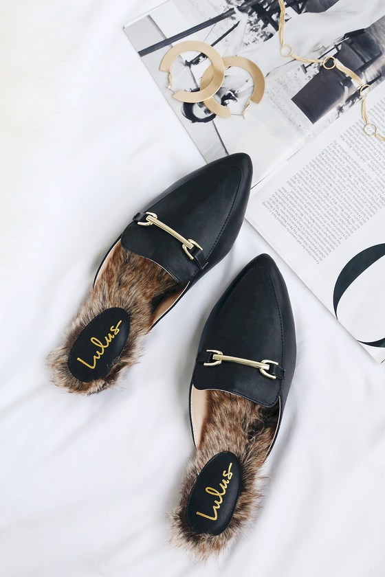 slip on loafers with fur