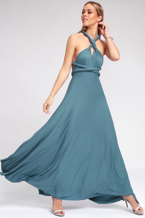 tricks of the trade forest green maxi dress