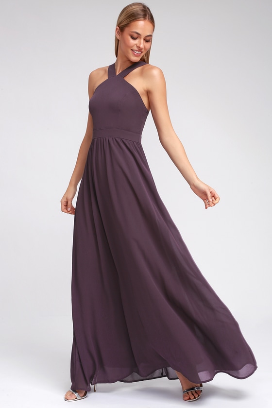 Heavenly hues dusty purple maxi dress deals