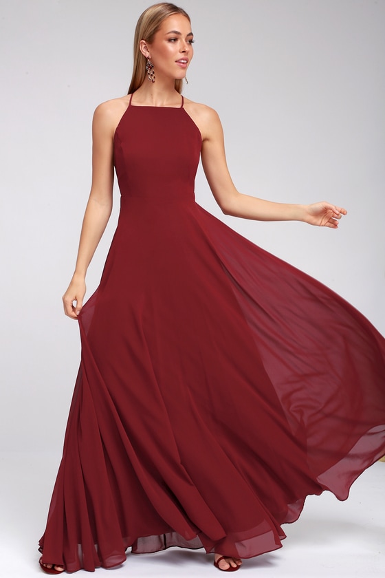 wine colored maxi