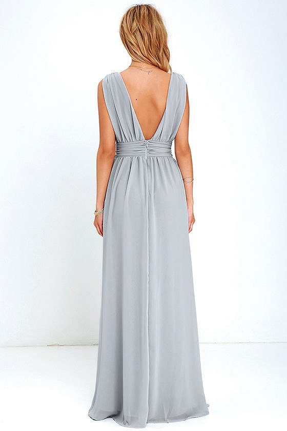 Light Grey Gown Maxi Dress Sleeveless Maxi 84.00
