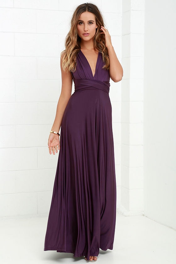 Always Stunning Convertible Purple Maxi Dress - Lulus