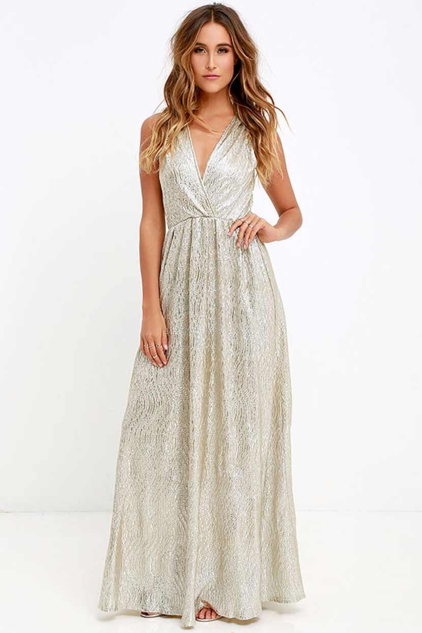 lulus metallic dress Gold Metallic Dress - Textured Satin Dress - Cowl Back Mini Dress