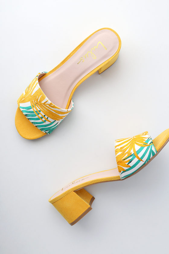 Jax Yellow Multi Print Mules 4