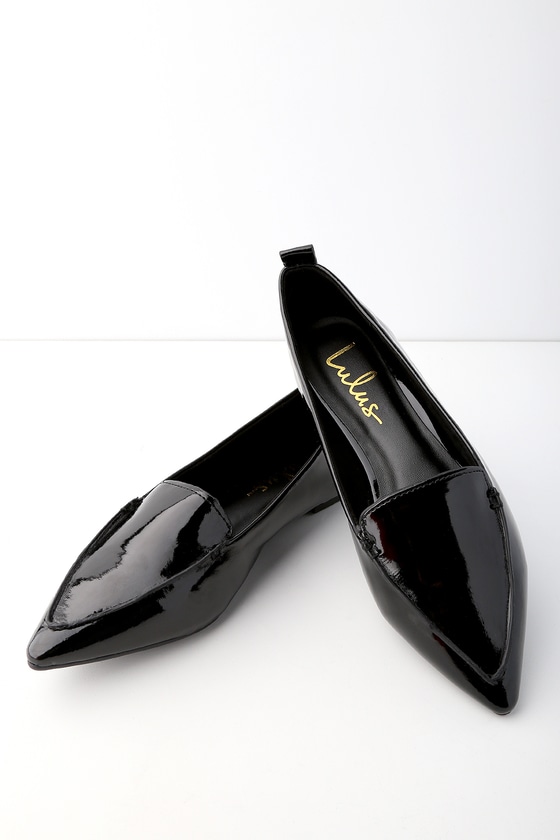 Loafer Flats - Pointed Patent Loafers 