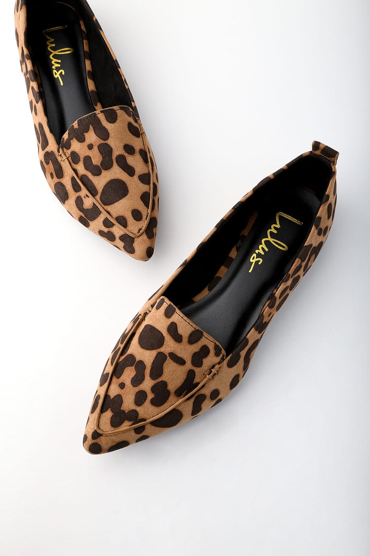 Chic Leopard Print Flats - Suede Flats - Vegan Flats - Lulus