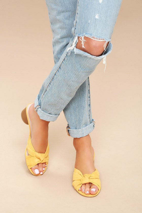 yellow mules flat