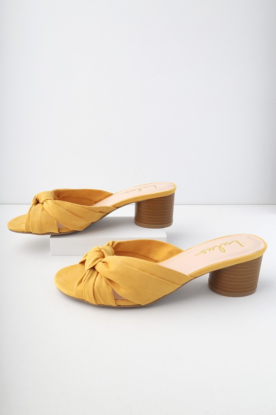 Mustard yellow mules on sale