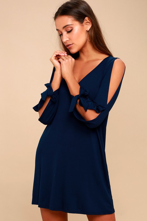 blue shift dress