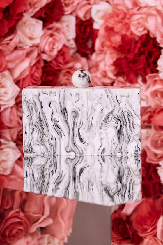Valyn White Marble Clutch 6