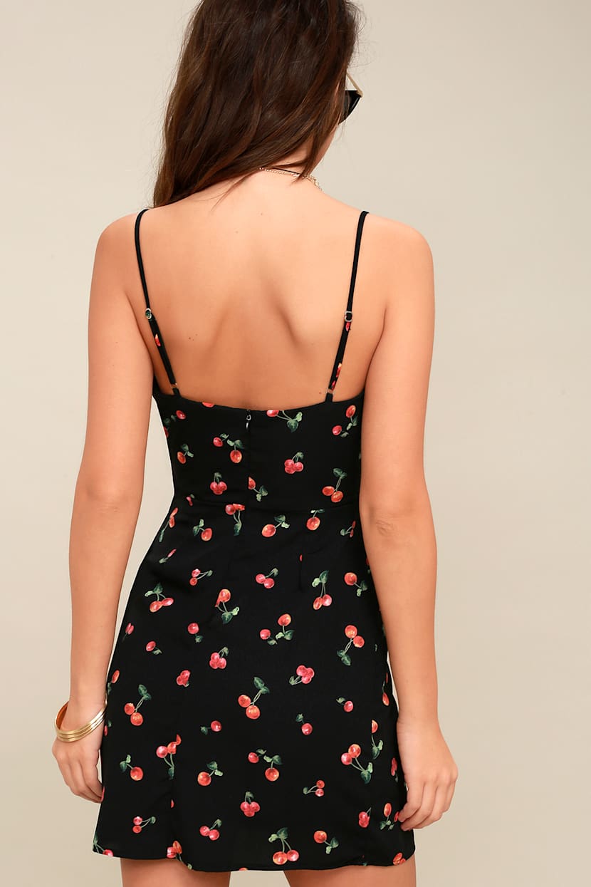 Cute Mini Dress - Cherry Print Mini Dress - 90s Cherry Dress - Lulus