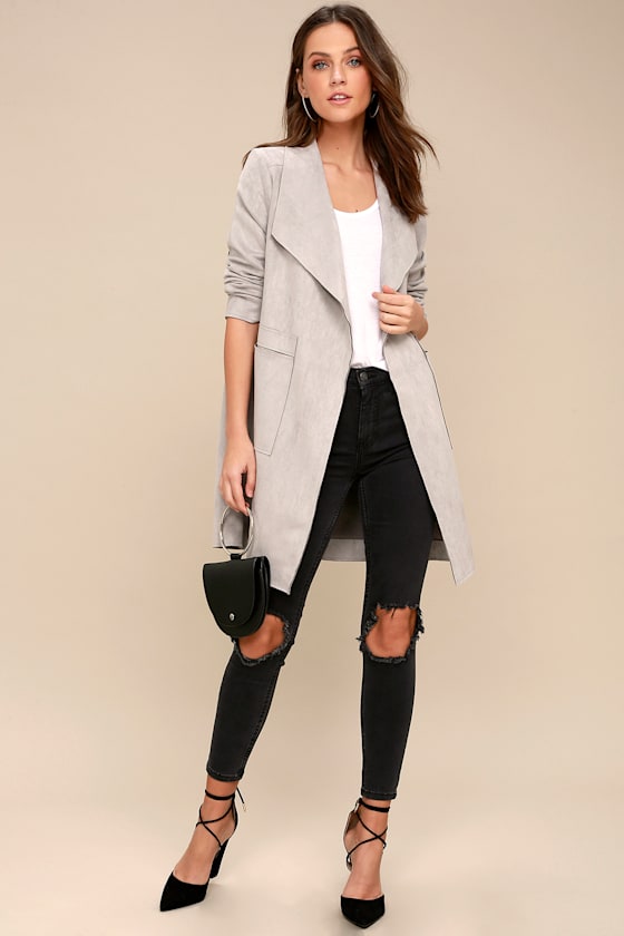 grey suede blazer