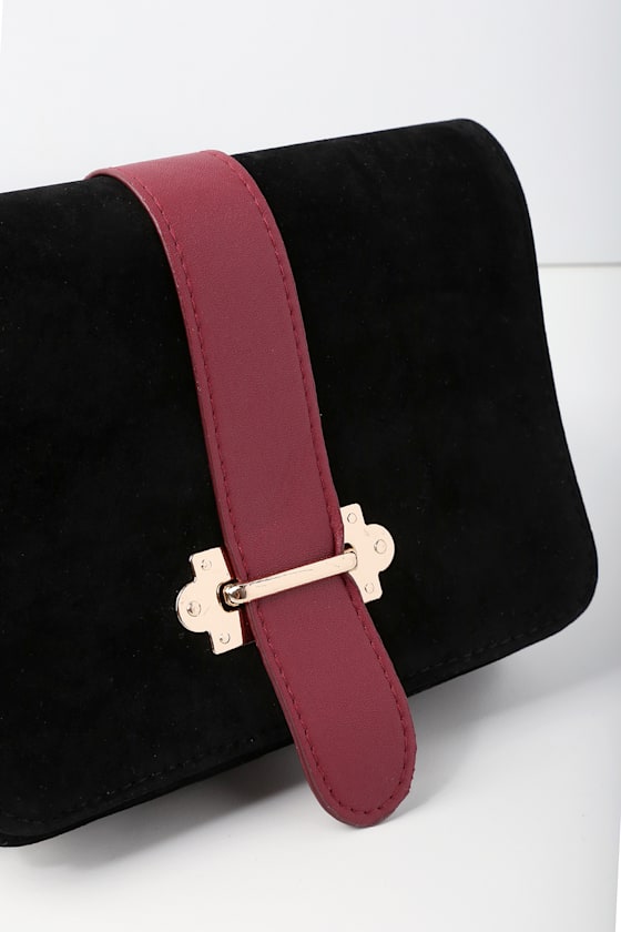 Chic Black Belt Bag Belt Purse Vegan Suede Belt Bag