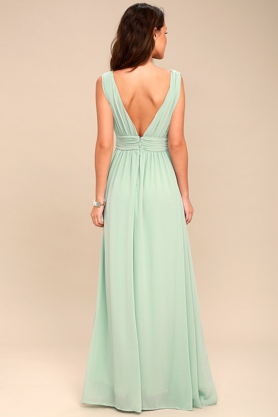 mint green gown