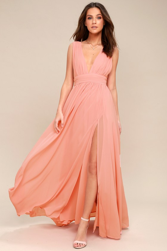 Light Pink Gown - Maxi Dress - Sleeveless Maxi Dress - Lulus