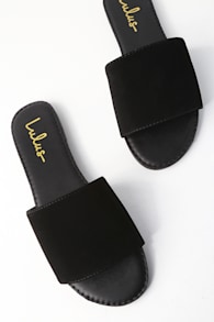 Addison Black Nubuck Slide Sandals 4