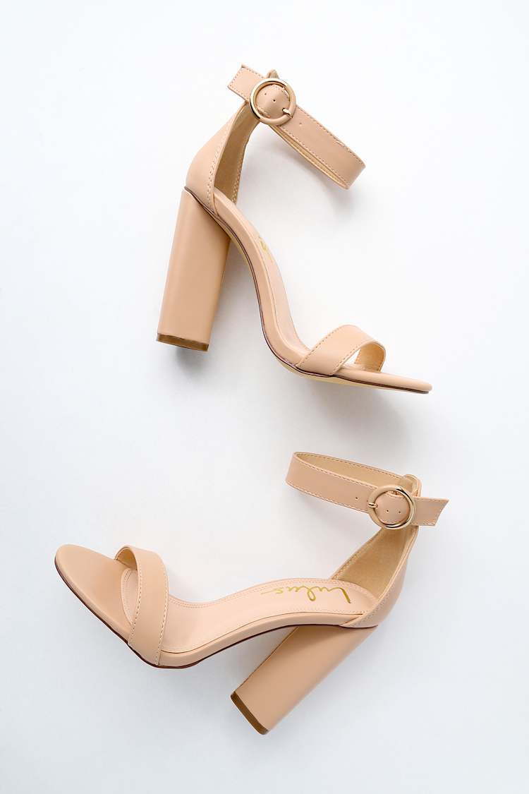 strap beige heels