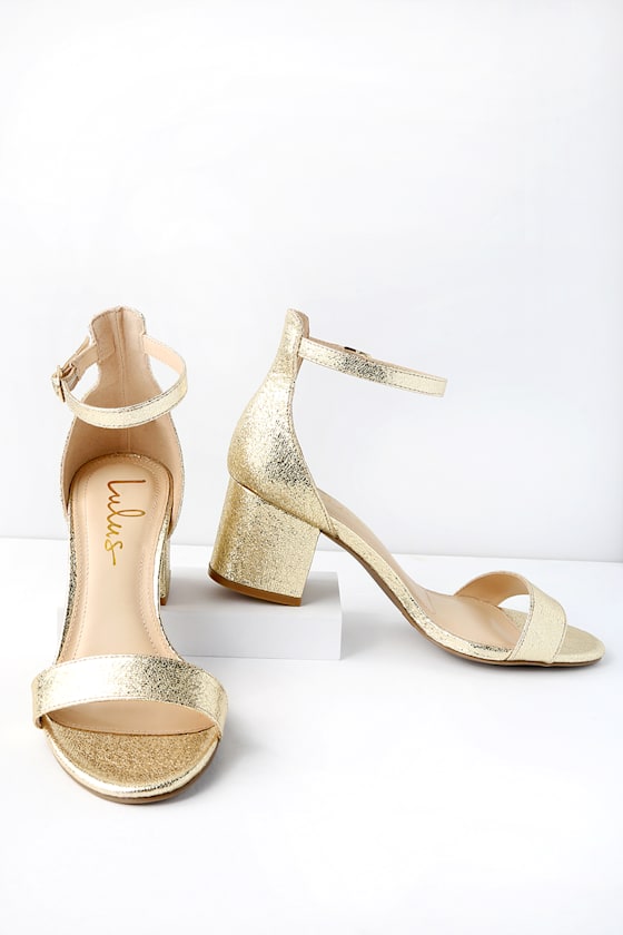 Harper Gold Ankle Strap Heels 5