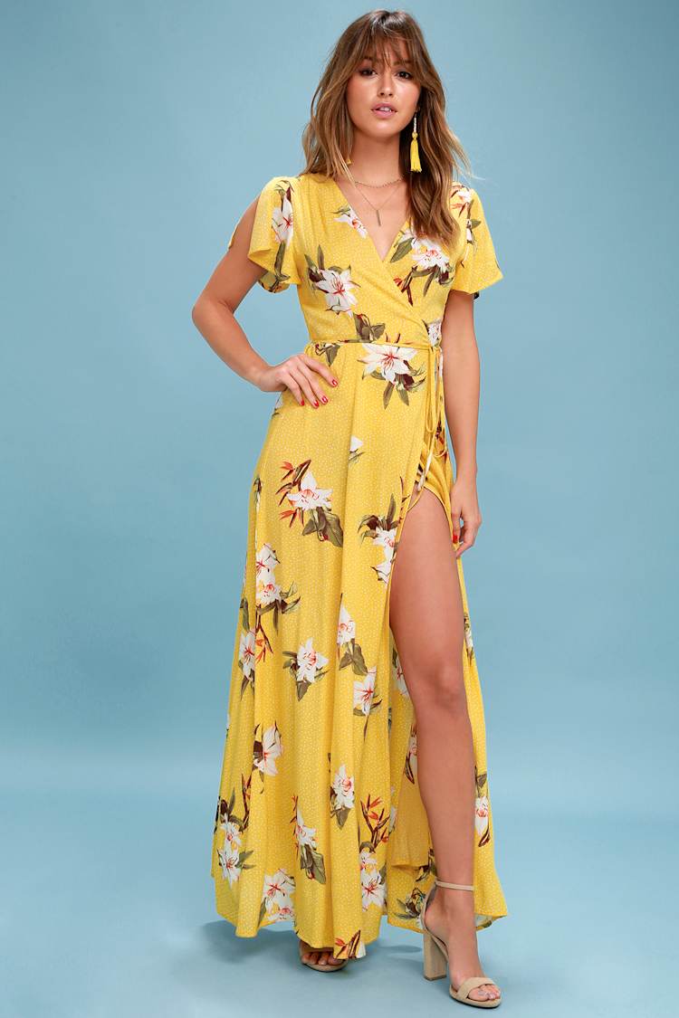 long sleeve wrap dress white Shona Joy - La Lune Plunged Long Sleeve Maxi Dress - White