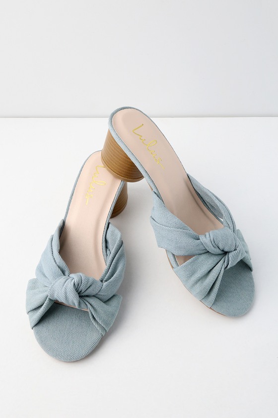 light blue mule shoes