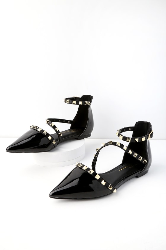 pointed toe flats studded