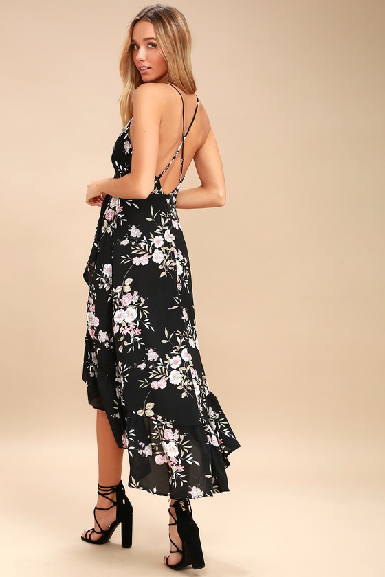 black high low maxi dress