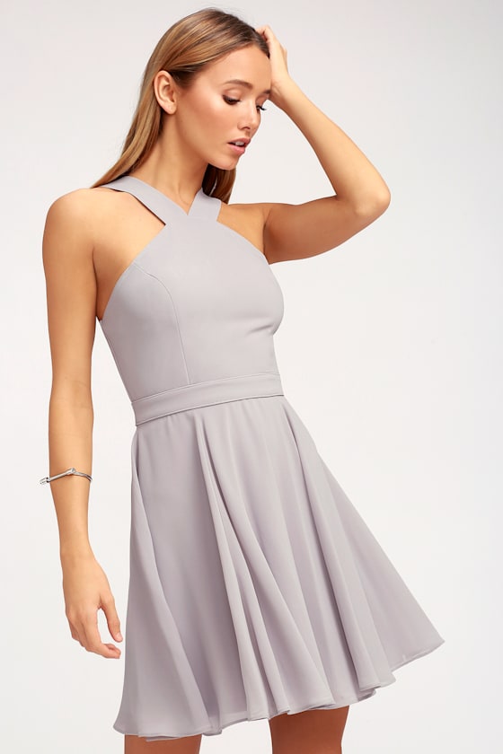 Forevermore Grey Skater Dress 1