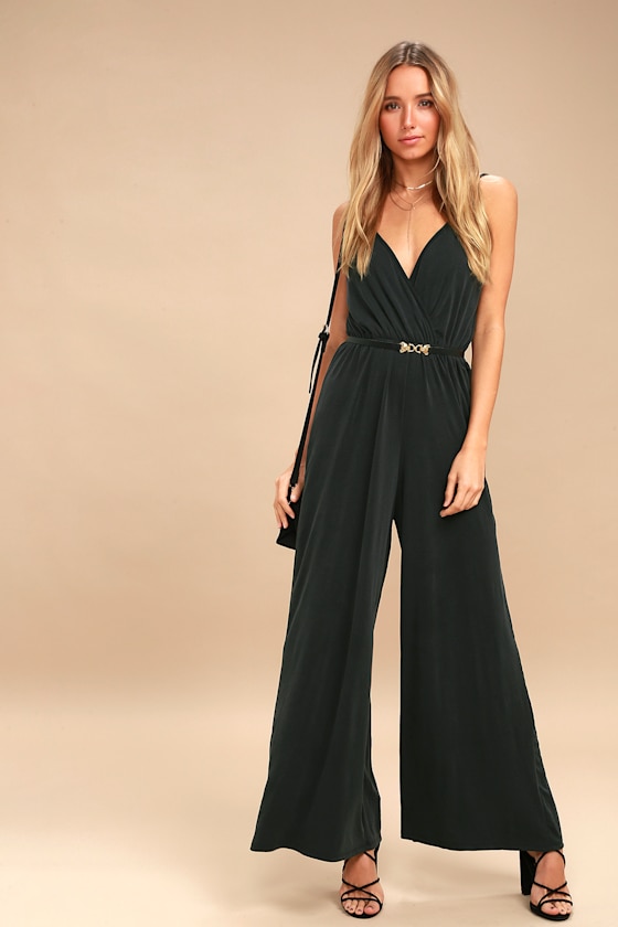 PPLA Loxie Charcoal Grey Jumpsuit WideLeg Jumpsuit Lulus