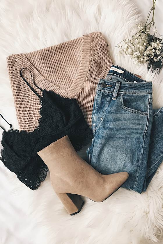 Just For You Light Brown Backless Sweater 5