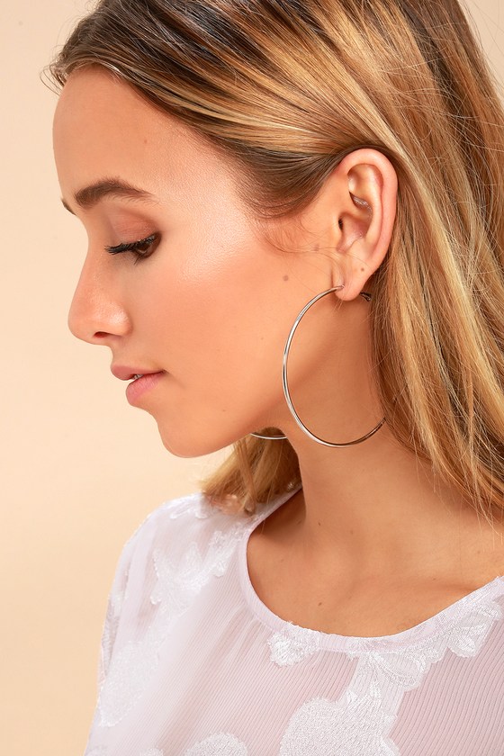 Miley Silver Hoop Earrings