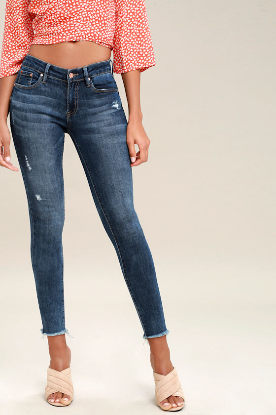 Epperly Dark Wash Distressed Ankle Skinny Jeans 3