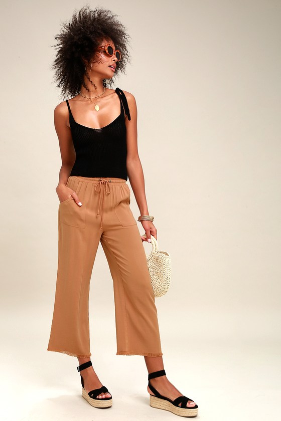 brown wide legged pants