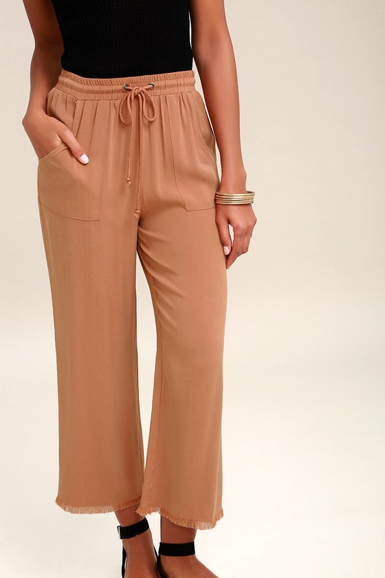 brown wide legged pants